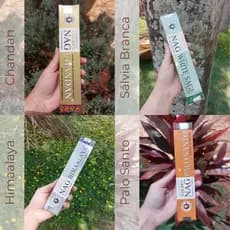 Incenso Indiano Golden Nag Palo Santo Salvia Sandalo Canela e Sal