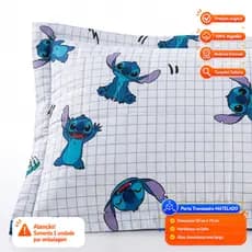 Capa Porta Travesseiro Matelado Stitch Princesas McQueen 50x70 Disney Abas Americanas