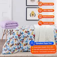 Edredom Infantil Solteiro Disney Marvel Stitch Mickey Minnie McQueen SpiderMan
