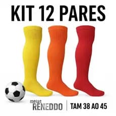 Kit 12 Pares Meião de Futebol Adulto Tam 38 ao 45 Saldo,, Doação, Treino