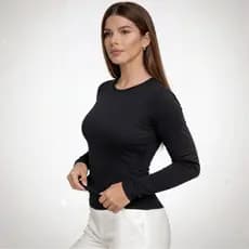 Blusa Feminina Manga Longa Modeladora Premium Pra Academia