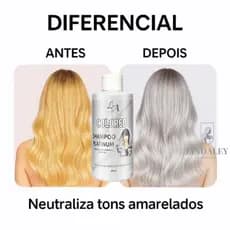 Shampoo Matizador Platinum Efeito Platinado - S/ Amônia - Resultado 100% Natural La cosméticos 300ml