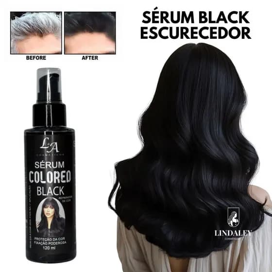Sérum Black Escurecedor Cabelos Brancos Tonalizante Efeito 100% Natural Super Resultado Sem Amônia