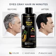 Shampoo Tonalizante Preto Lindaley Hair Dye Black Shampoo - Tintura - Preta Escurecedor Para Cabelos Pretos Grisalhos