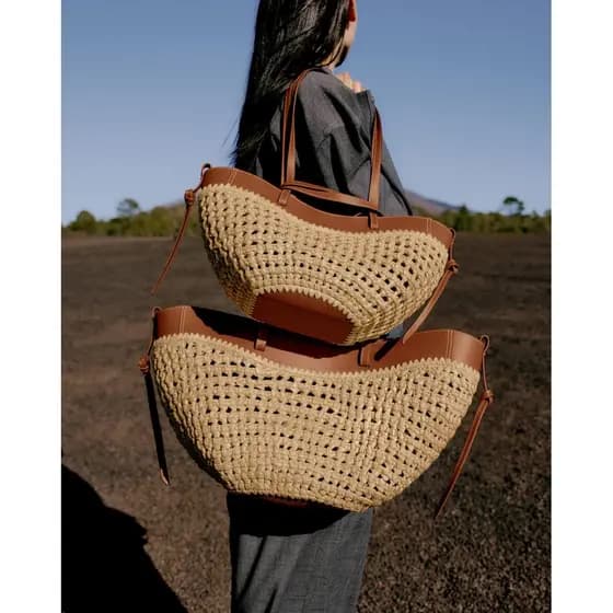 ((Ac) Novo estilo PL sacola moda praia bolsa pequena bolsa de tecido fresco Casual simples bolsa feminina bolsa de grand