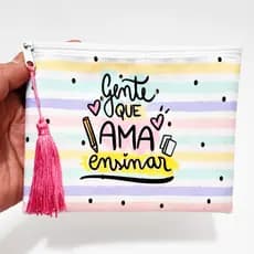 Kit 10 Necessaire, Estojo Lembrancinha  Personalizável com Nome  Dia dos Professores