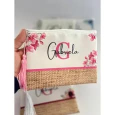 KIT 50  Necessaire Personalizada Com Nome Para Casamento madrinhas logomarca formatura