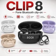 Clip 8-on earphones with call noise cancellation, ENC sports comfort earphones Fone Bluetooth