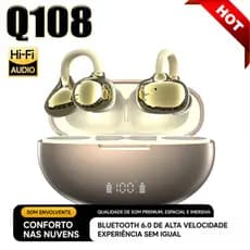 Fones de ouvido com clipe, fones de ouvido esportivos imersivos, ultraleves e à prova de vazamentos.