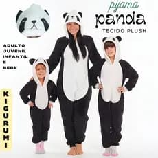 PIJAMA MACACÃO PANDA KIGURUMI – BEBÊ, INFANTIL, JUVENIL E ADULTO UNISSEX ORIGINAL