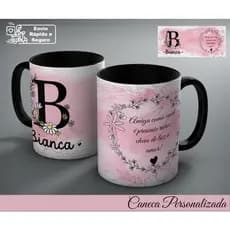 Caneca Personalizada Nome Floral Linda com nome personalizado