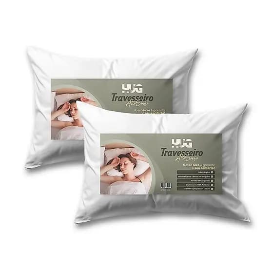 Kit 02 Travesseiro Alto Sonho Extra Macio Alto Capa Premium