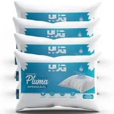Kit 4 Travesseiros Impermeável Toque De Pluma Basic Antialergico Macio