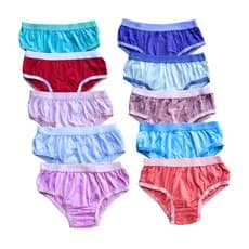 Kit 5-10 Calcinha Juvenil Menina 100% Algodão Lisa com Elástico Resistente