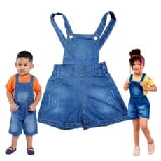 Macacão Jeans Infantil Unissex Jardineira