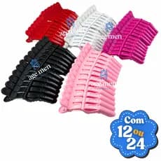 12 ou 24 UNI Crocodilo Presilha Jacaré  Articulado Profissional para Cabelo Prendedor
