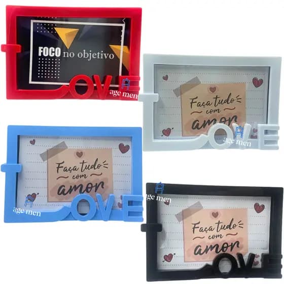 Porta Retrato Love 10x15 Presente Cesta Decoração Casal Namorados Amor