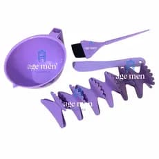 Kit Cumbuca + Espatula + Pincel + 6 Piranha Cores Prendedor Cabelo Cabeleireira Salão