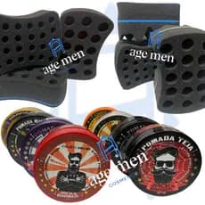 Esponja Nudred + Pasta Cera Modeladora Jack Barber Dupla ou Tradicional para cabelo enrolar