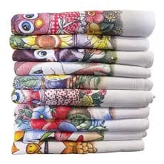 Kit 10 Pano De Prato Estampado com Bainha