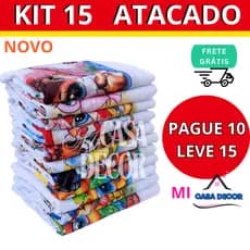 Pano De Prato  Revenda Estampado  Com 15 Peças 100% algodão