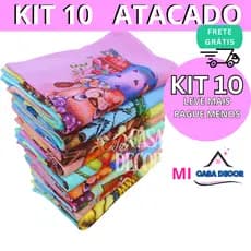 kit 10 pano de prato colorido revenda estampado copa louças sortidos