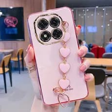 capinha Redmi note 14 pro Capa De Telefone Banhada Pulseira De Amor