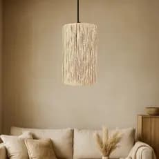 Luminária Pendente Milão em Corda Sisal Natural Aconchegante