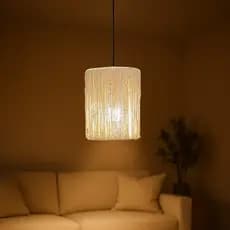 Luminaria Pendente Leblon Corda Sisal Natural Aconchegante