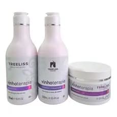 Kit Cronograma Tratamento E Cuidado VinhoTerapia Reconstrutor Antiqueda Crescimento Eficaz Cabelo Cheiroso E Macios 3EM1