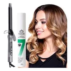 Modelador Profissional Mq Longwave Curves 25mm Ondulador Bivolt Cerâmica+Leave-in Térmico 7in1 120ml