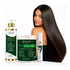 Kit Btx Maochi Orgânico Sem Formol + Shampoo + Leave-in