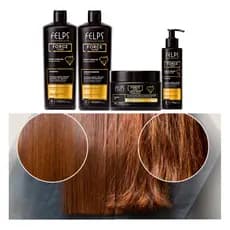 Kit Felps ForceGloss Completo Reparação e Fortalecimento dos Fios Ação Antiquebra Força e Brilho