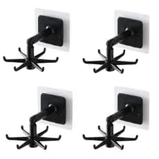 kit 4 gancho suporte multi utilidades para casa cozinha utensilios rotativo articulado encaixe facil