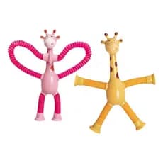 kit 2 pop it girafa girafinha brinquedo infantil lembrancinha sensorial estica pop tubotodo ascende