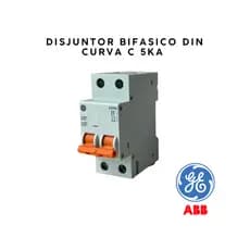 Disjuntor Din Bipolar Bifásico Curva C Ge 10a 16a 20a 25a 32a 40a 50a 63a Termomagnético