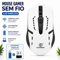 Mouse Gamer Sem Fio Óptico 2.4GHz Com DPI Ajustável USB (COM PILHA AA DE BRINDE GRATIS)