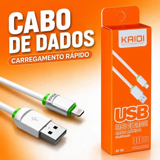 Cabo Carregamento USB para Tipo C 1m Kaidi KD-TC30