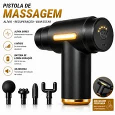 Pistola Massageadora Profissional Recarregável Portátil Alívio da Dor Relaxamento Pós-Treino