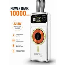 Power Bank Magnético Sem Fio 10000mAh Alpha Gold Pro