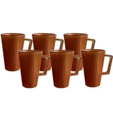 Kit c/6 Caneca Vidro Roma Premium Coffee 230ml Bronze Ruvolo