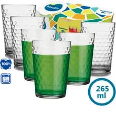 Kit 6 Jogo Copo Vidro Batuque 265ml Suco Cerveja Refrigerante Caixa de Copos Nadir Figueiredo