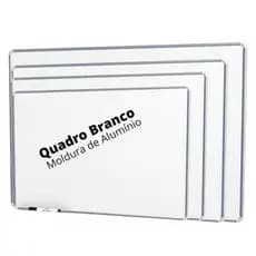 Quadro Branco Moldura em Alumínio Lousa + 4 Pincel + Apagador - Escolha o Tamanho 60x40 70x50