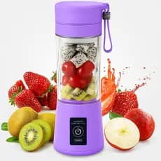 Mini liquidificador portátil 380ML Copo de suco recarregável USB com 6 lâminas de aço inoxidável