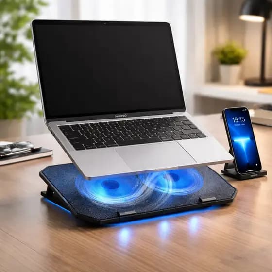 Kit Suporte Base Notebook com Cooler + Suporte para Celular