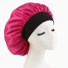 Touca de Cetim Premium com Faixa + Scrunchie Brinde | Antifrizz e Proteção Capilar Noturna