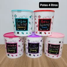 Potes Individuais para Mantimentos 4 litros