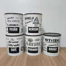 Potes Individuais Porta Mantimentos 4 litros Black