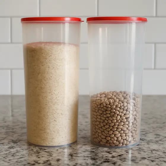 Kit 2 Potes Plásticos Redondos e Transparentes 2,5 litros Cozinha Mantimentos Organização