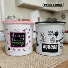 Pote Plástico para Açúcar 6 Litros